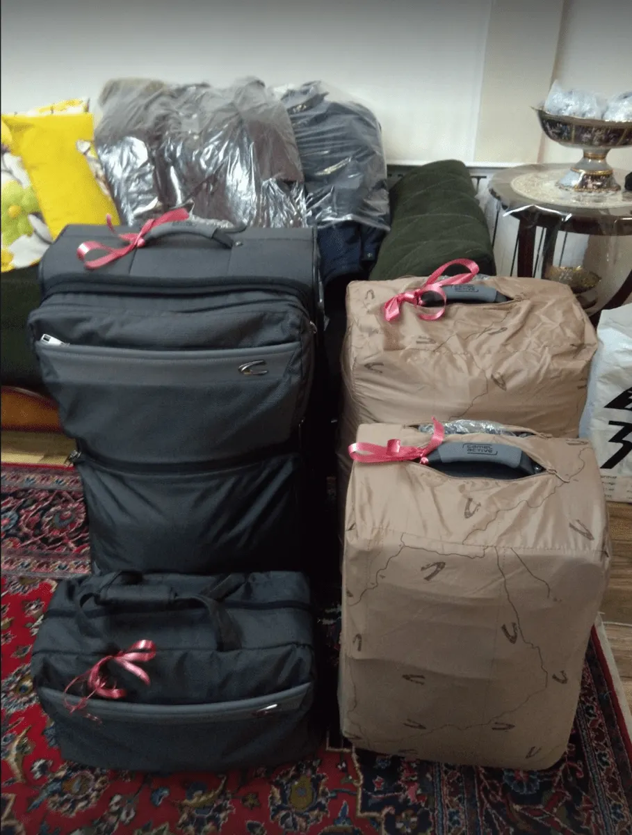 Packed luggage ready for the move to Sweden